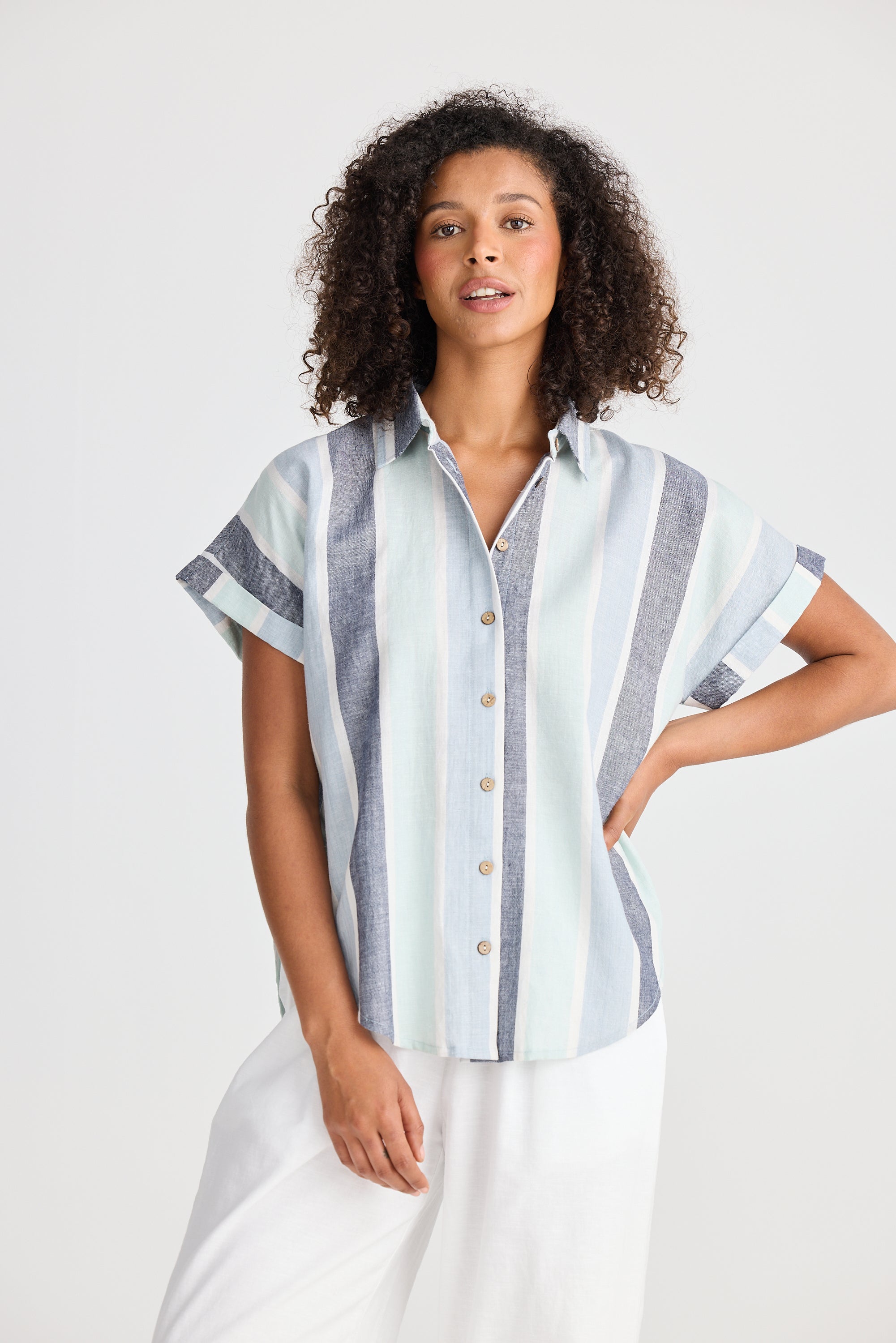The Shanty Corp Dune Shirt - Tulip Stripe