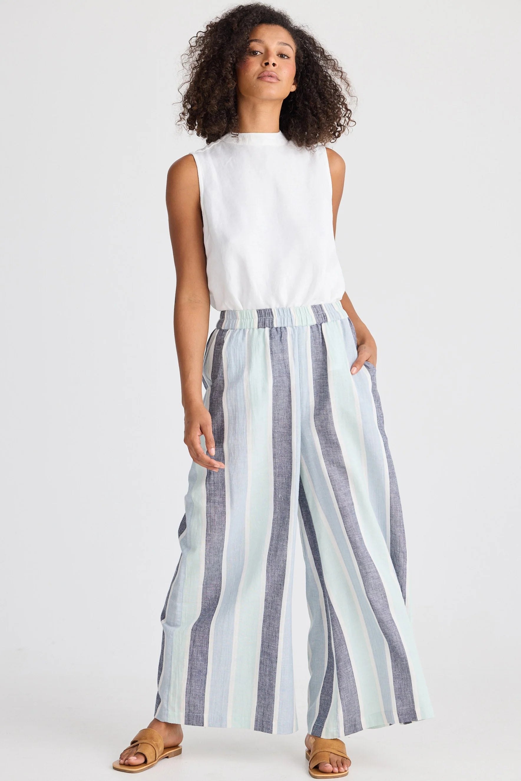 The Shanty Corp Positano Pant - Tulip Stripe