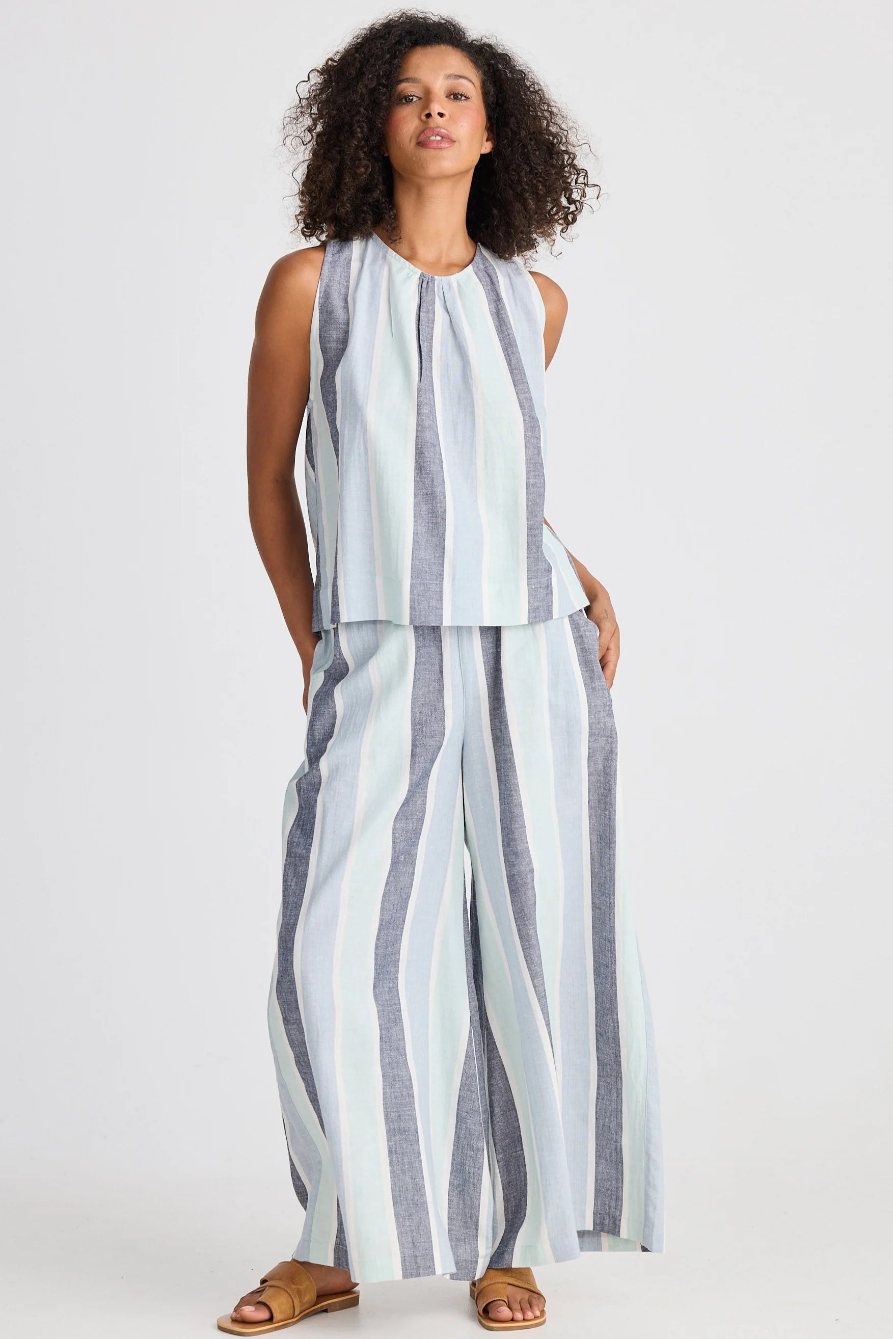 The Shanty Corp Positano Pant - Tulip Stripe