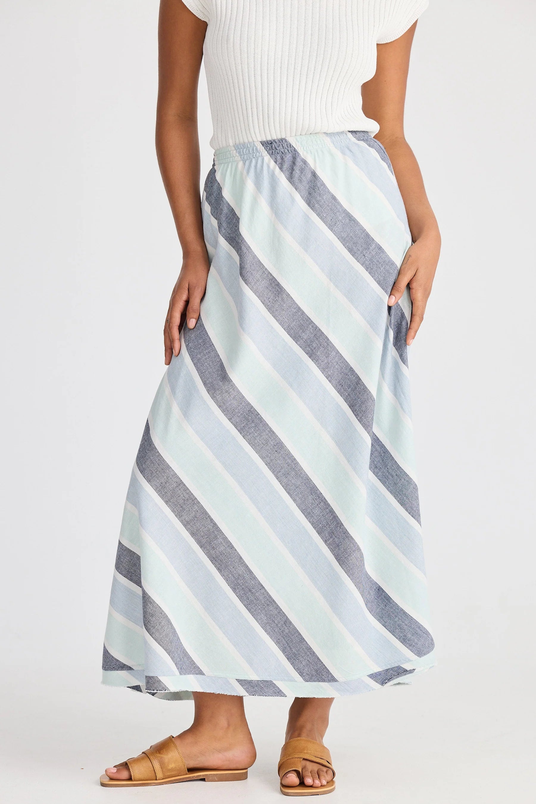 The Shanty Corp Sicily Skirt - Tulip Stripe