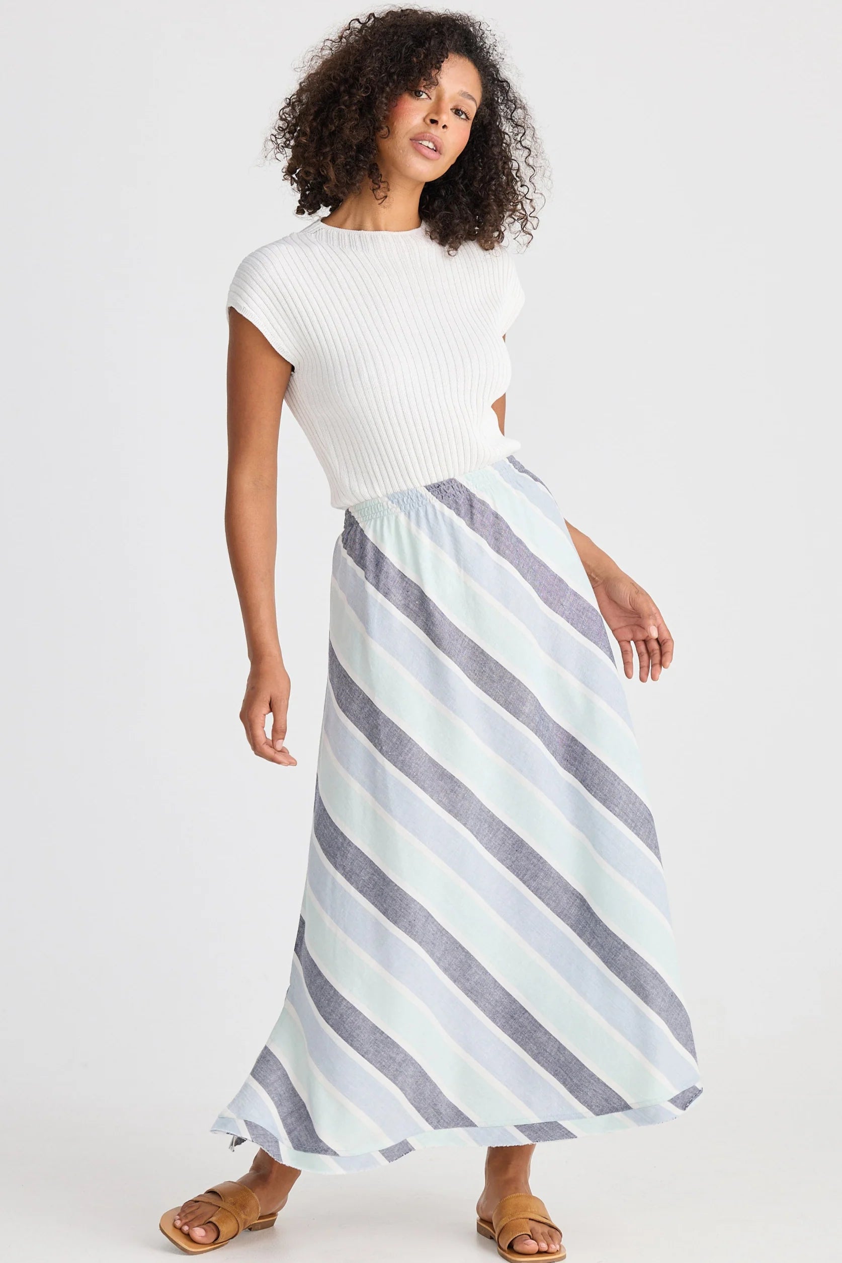 The Shanty Corp Sicily Skirt - Tulip Stripe