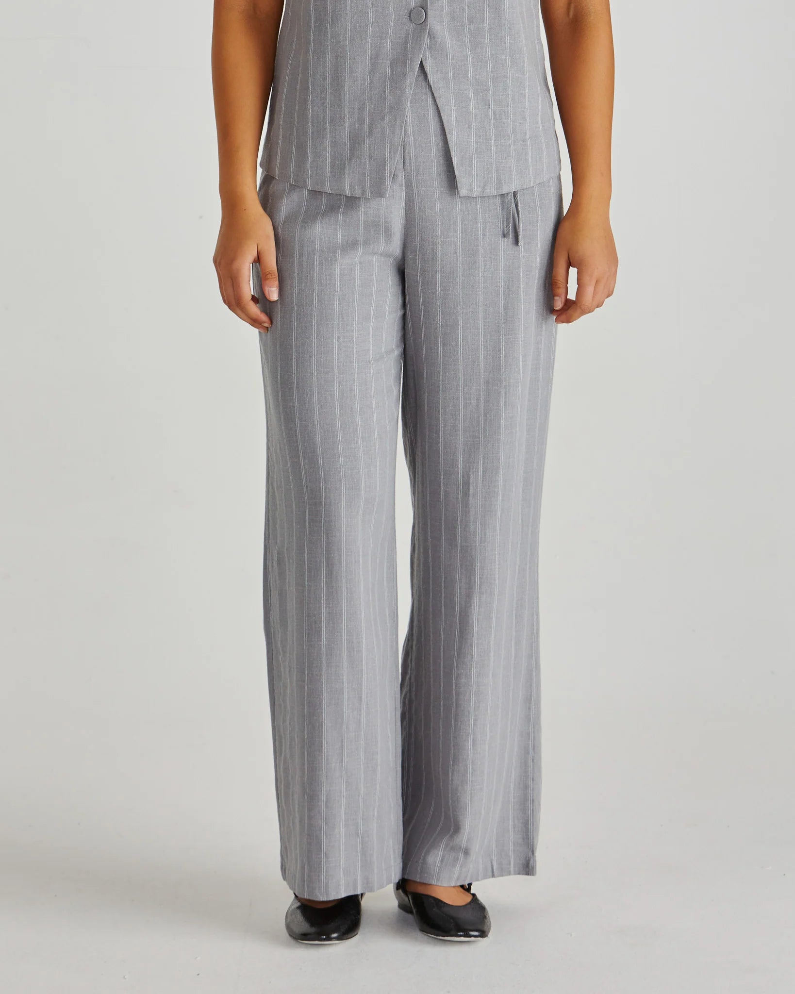Sass Petra Pant - Grey Pinstripe