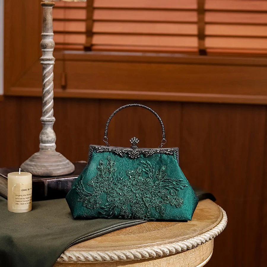 Emerald Enchanté Vintage Clutch