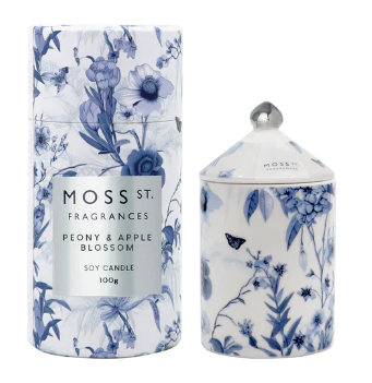 Moss St Peony & Apple Blossom Ceramic Mini Candle 100g