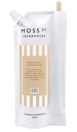 Moss St Patchouli, Pear & Oud Diffuser Refill Pouch 350ml