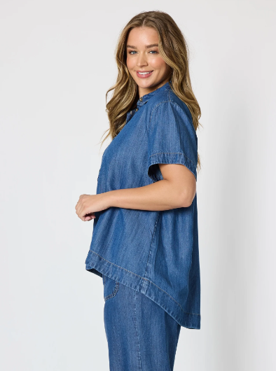 Threadz Dune Denim Top - Dark Denim