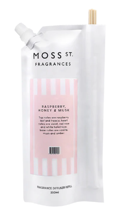 Moss St Raspberry, Honey & Musk Diffuser Refill Pouch 350ml