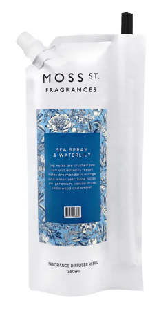 Moss St Sea Spray & Waterlily Diffuser Refill Pouch 350ml