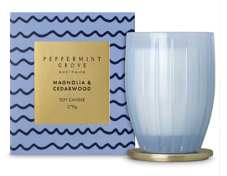 Peppermint Grove Magnolia & Cedarwood Soy Large Candle 370g (Limited Edition)