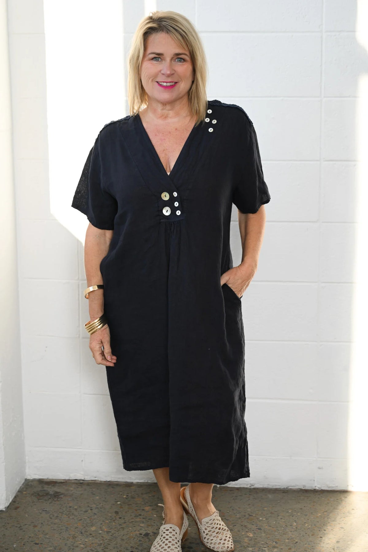 Donna Donna Gerald Dress - Navy