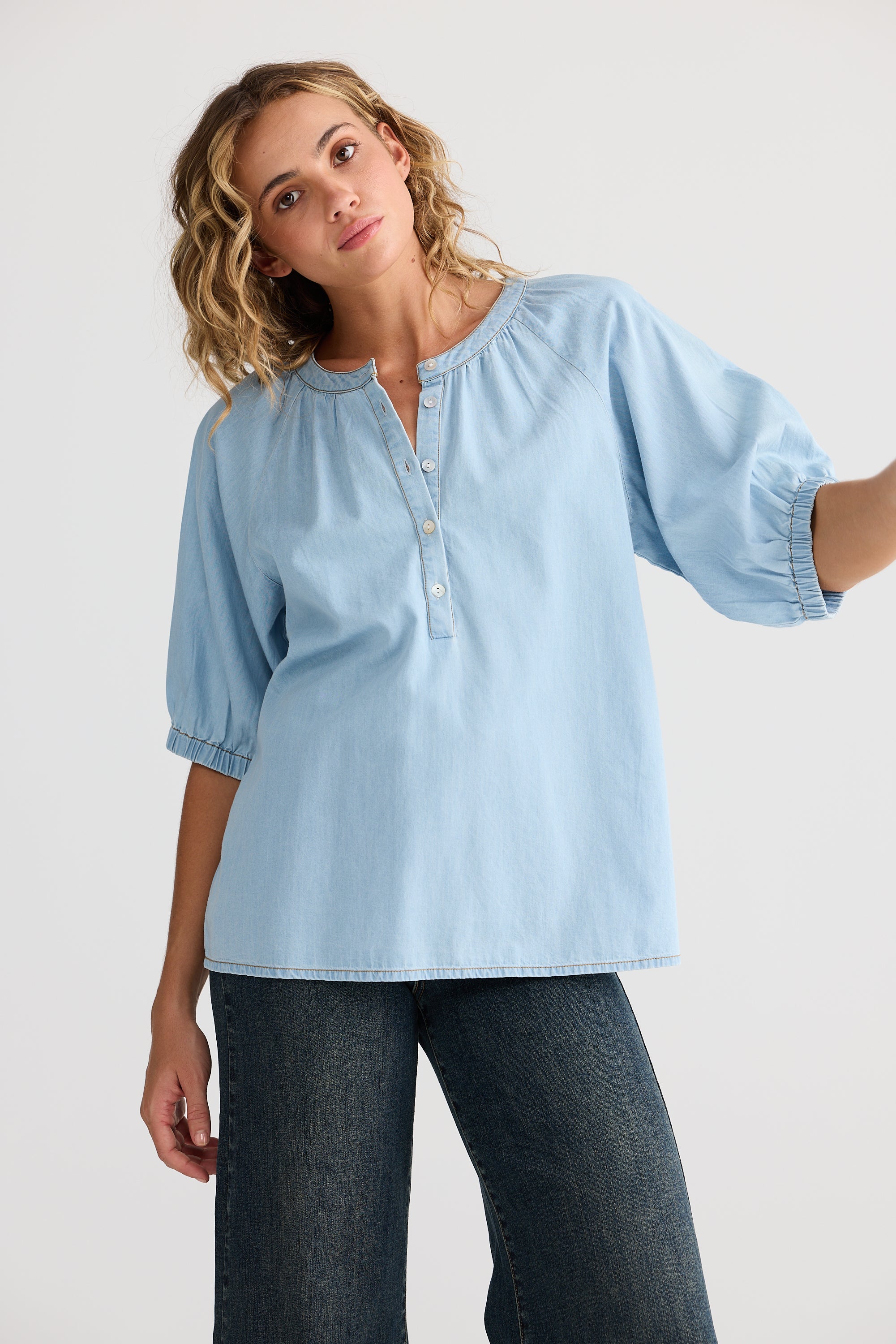 Talisman Rodeo Top -  Light Denim