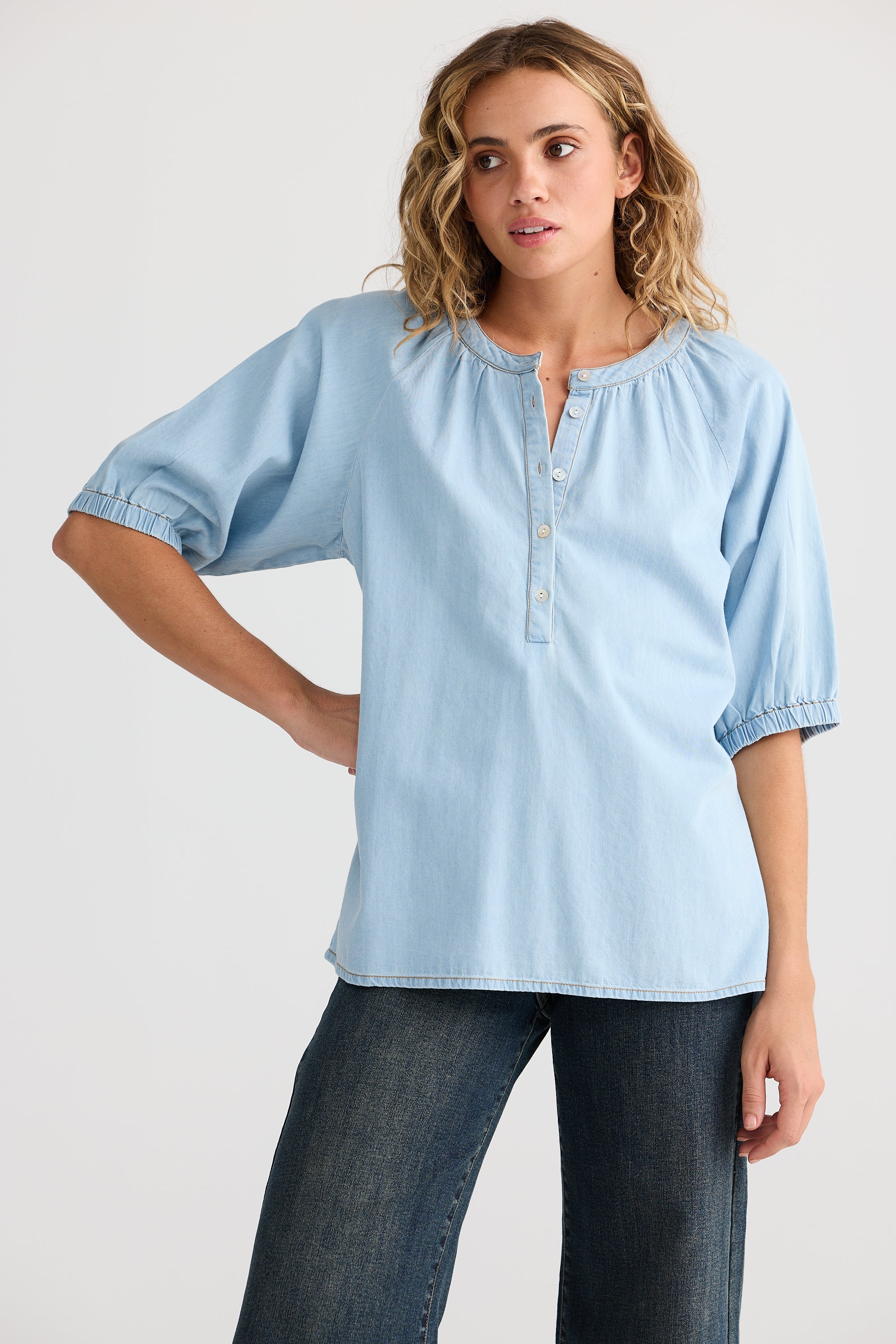 Talisman Rodeo Top -  Light Denim