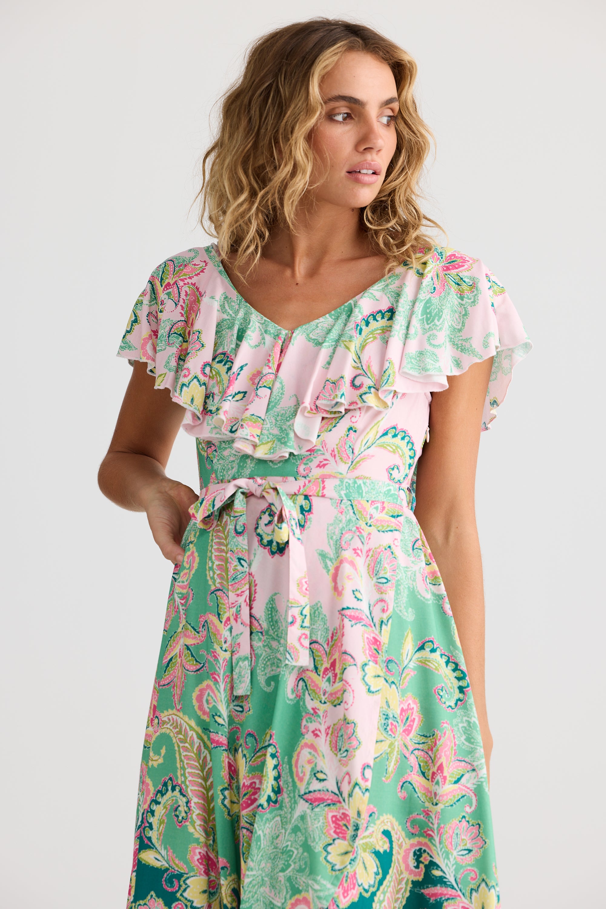 Talisman Rosa Frill Dress - Paisley Dream