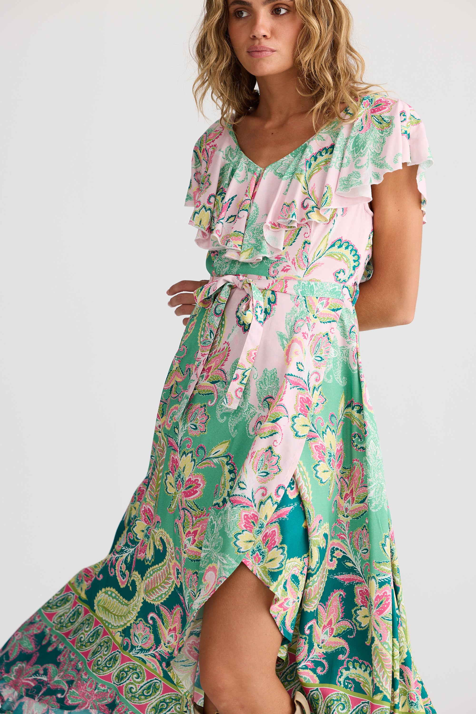 Talisman Rosa Frill Dress - Paisley Dream