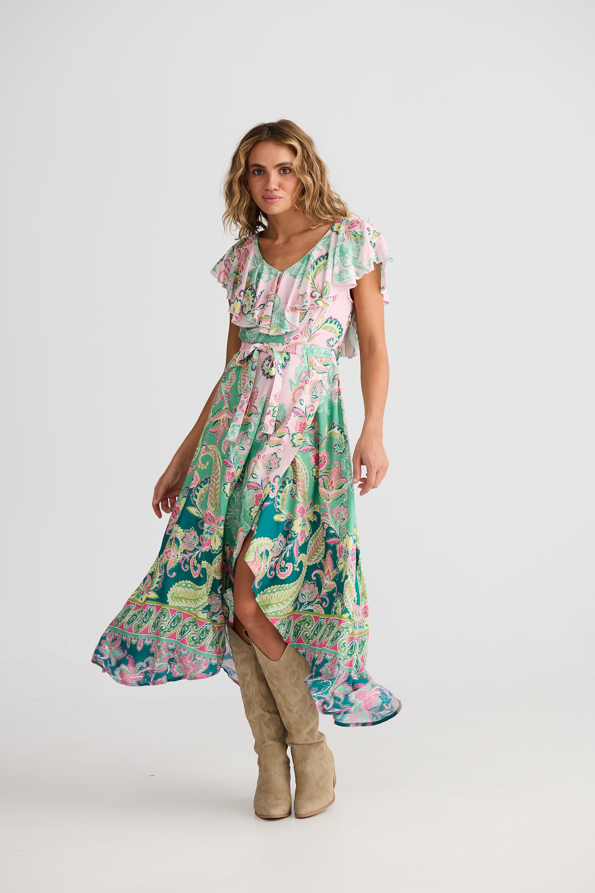 Talisman Rosa Frill Dress - Paisley Dream
