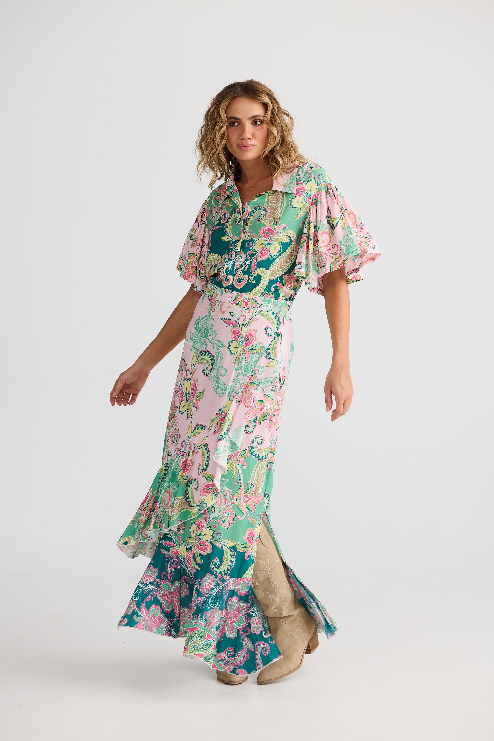 Talisman Rosa Frill Skirt - Paisley Dream
