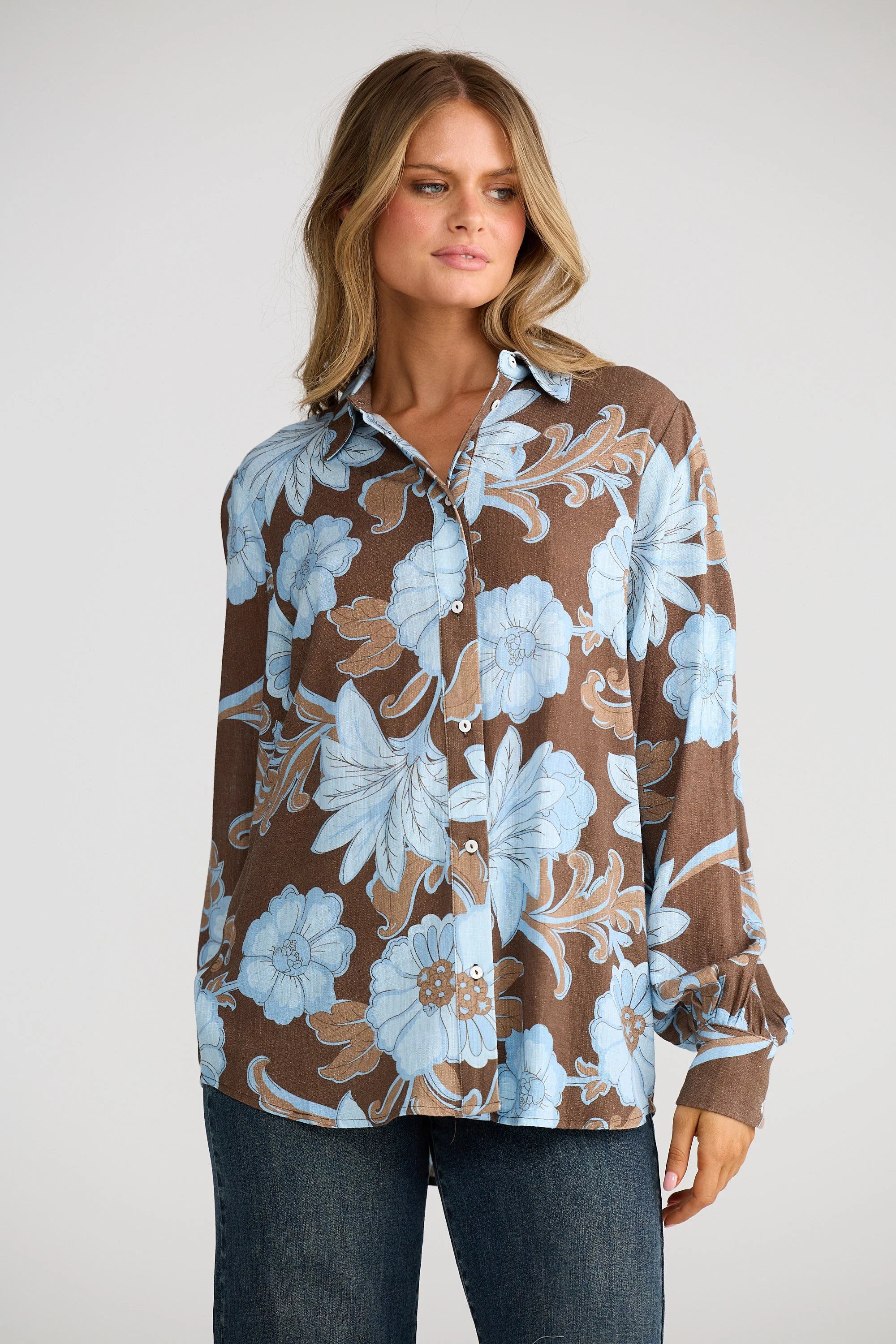 Talisman Flower Child Shirt-Chocolate Ibiza