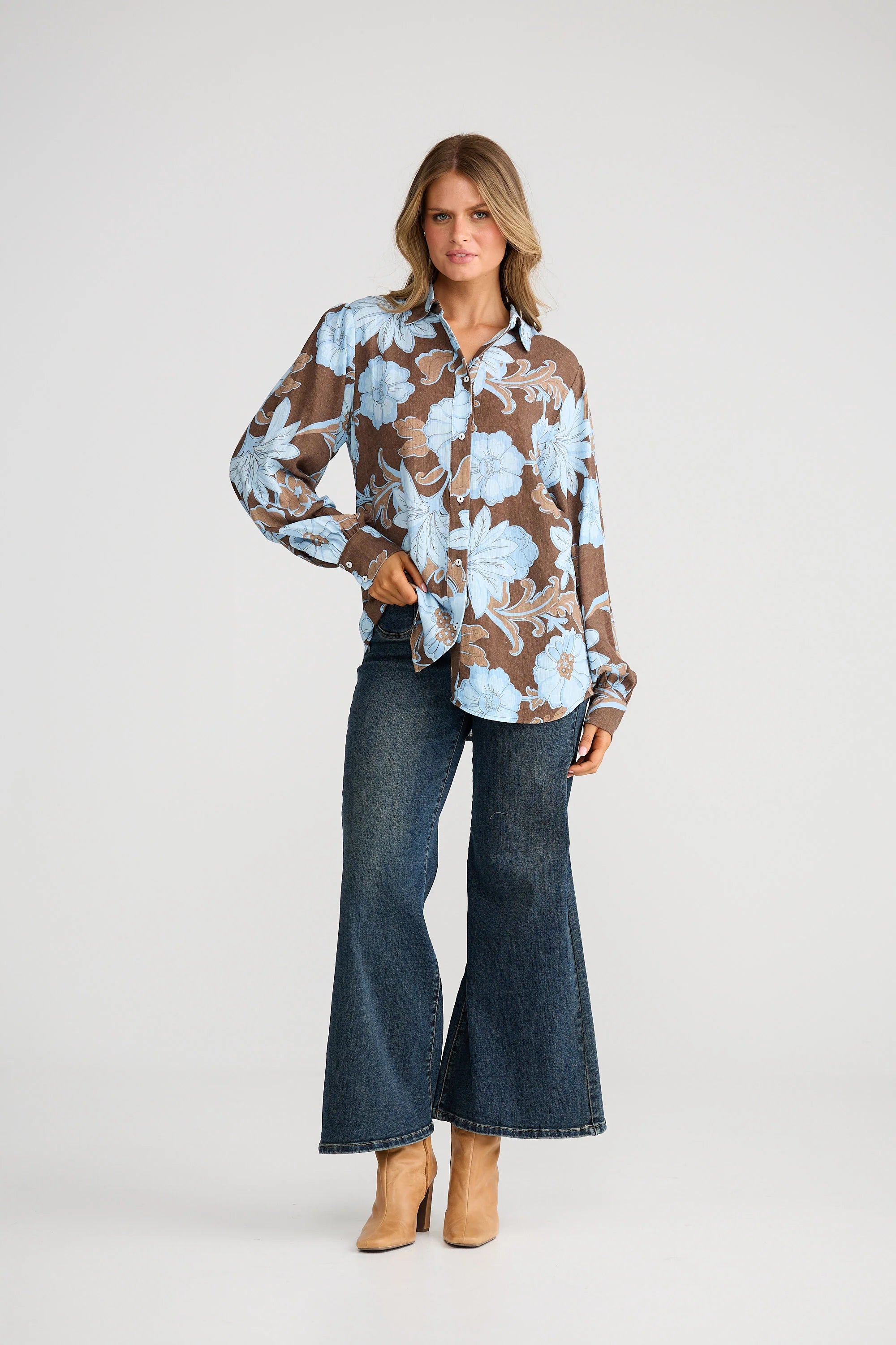 Talisman Flower Child Shirt-Chocolate Ibiza