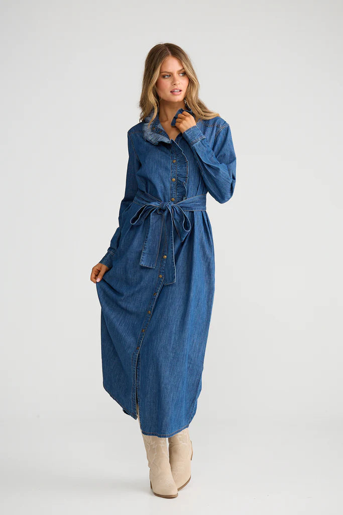 Talisman Pedro Maxi Dress - Mid Denim