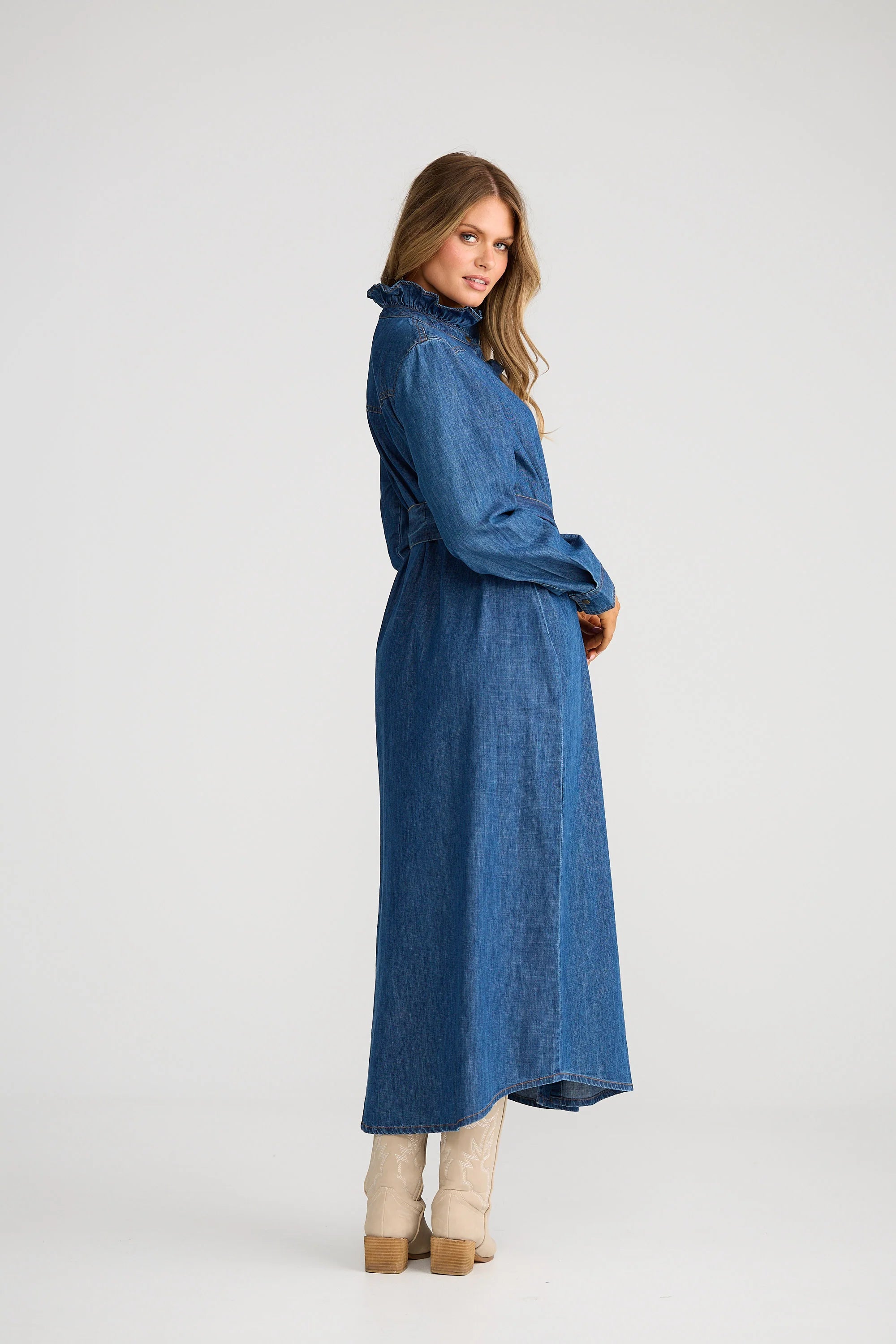 Talisman Pedro Maxi Dress - Mid Denim