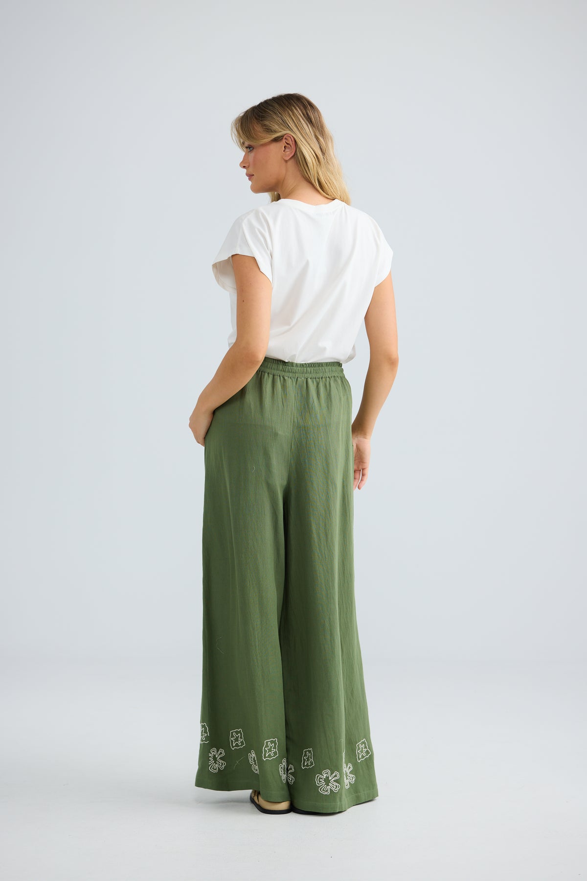 Talisman Freedom Pant - Olive/Off White Embroidery
