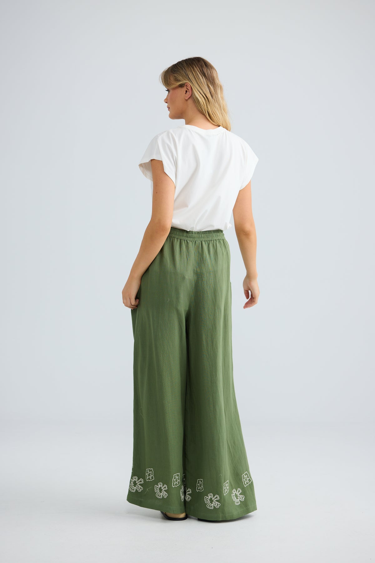 Talisman Freedom Pant - Olive/Off White Embroidery