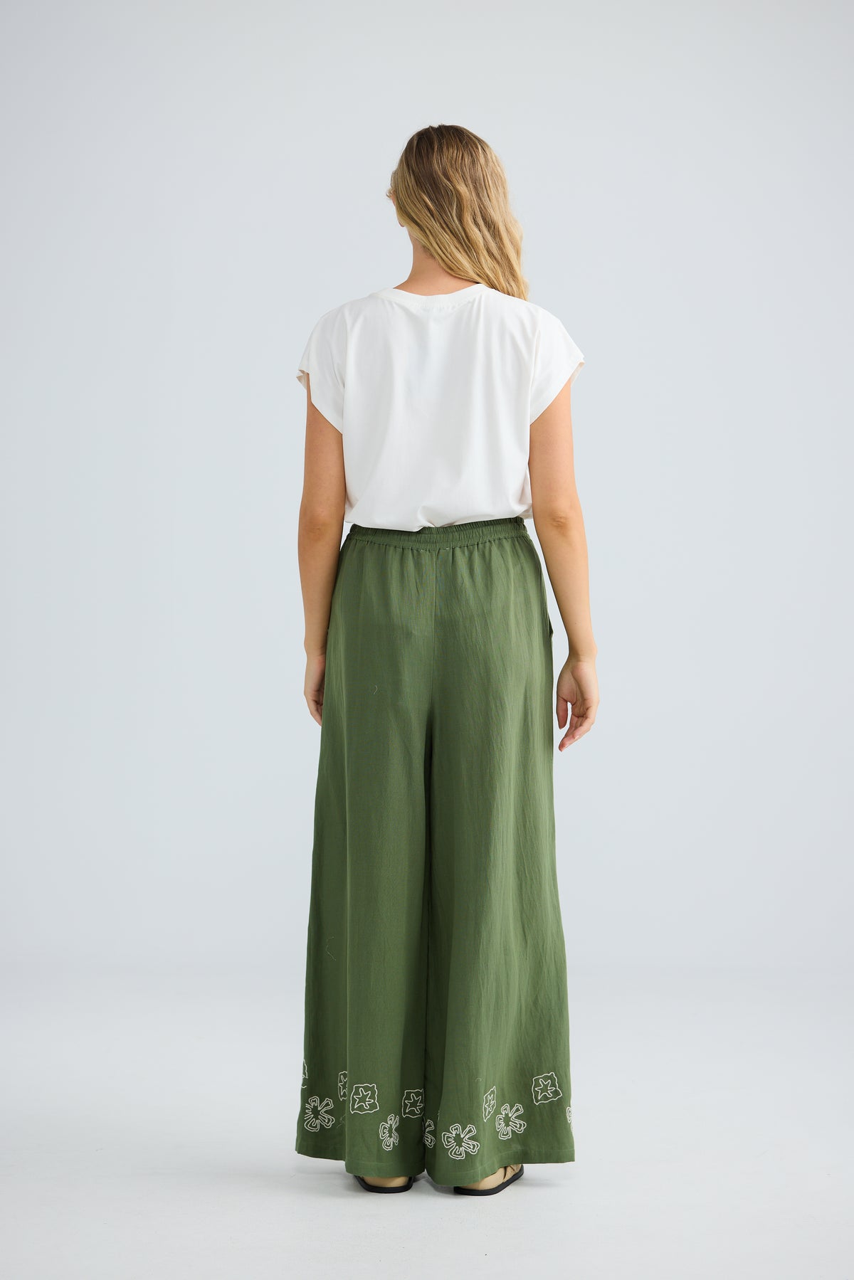 Talisman Freedom Pant - Olive/Off White Embroidery