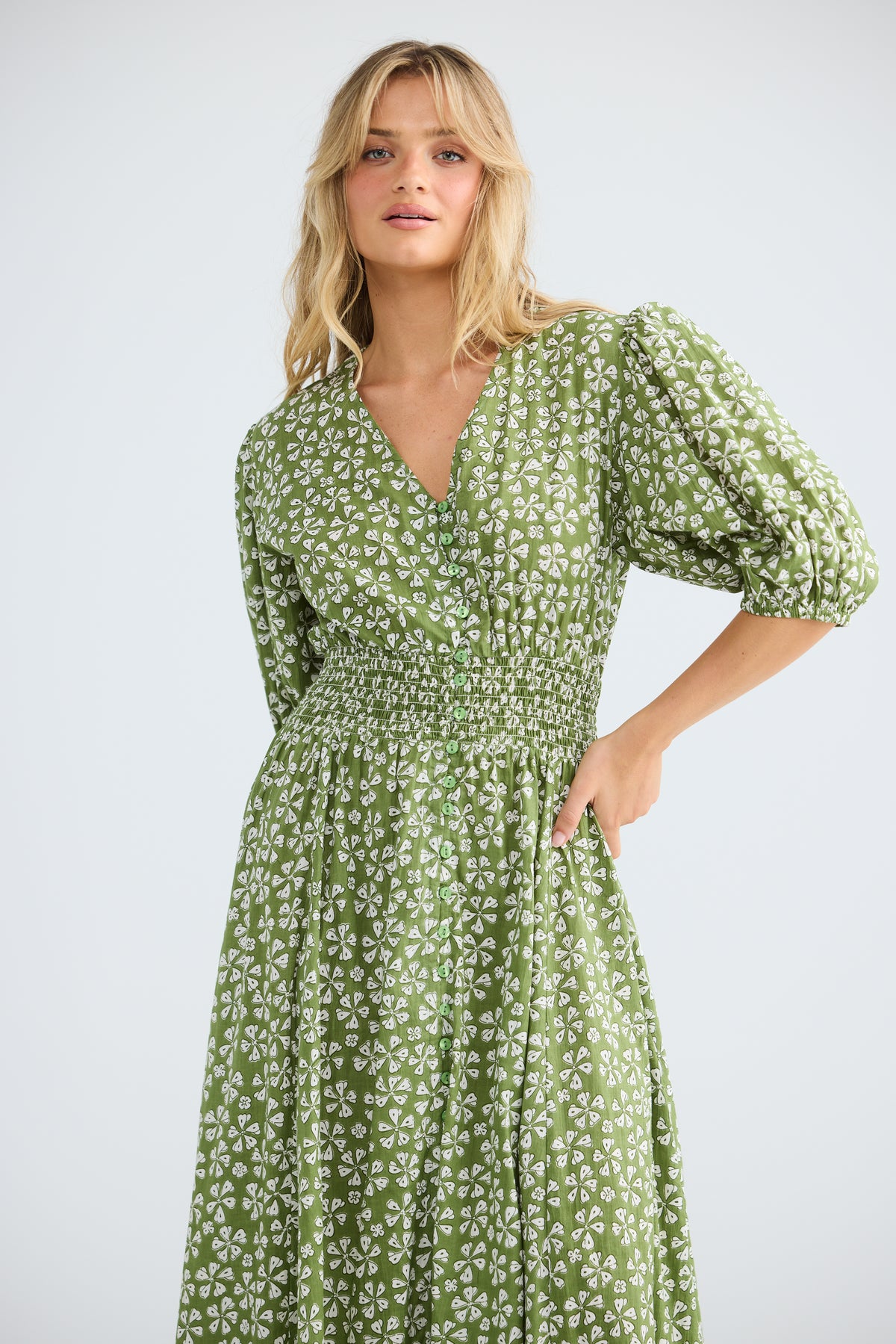 Talisman Halo Dress - Sage Petal