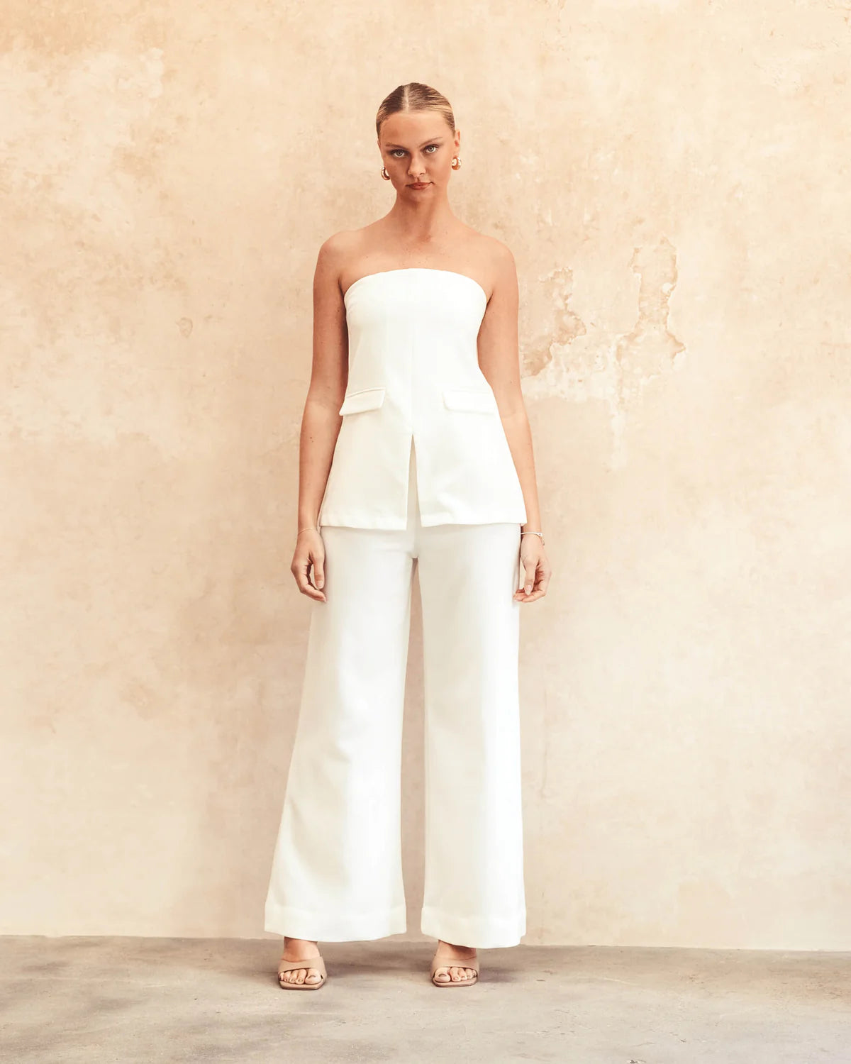 White Closet High Waist Pants - White