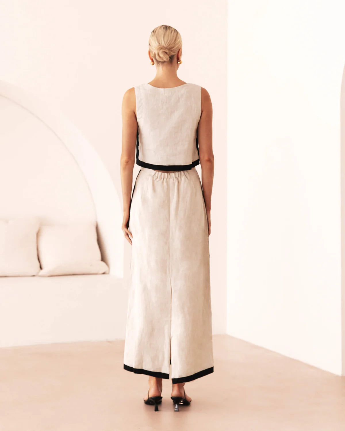 White Closet Linen Maxi Skirt - Natural