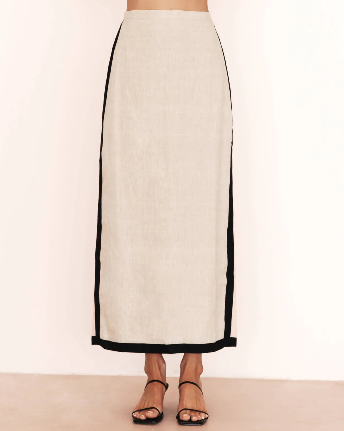 White Closet Linen Maxi Skirt - Natural