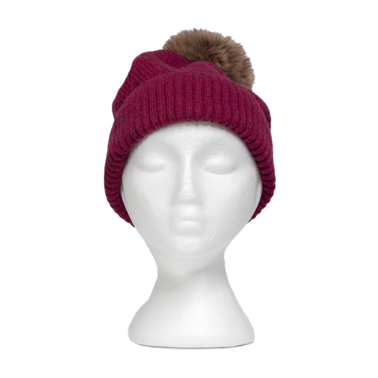 Taylor Hill Pattern Rib Knit Beanie - Boysenberry