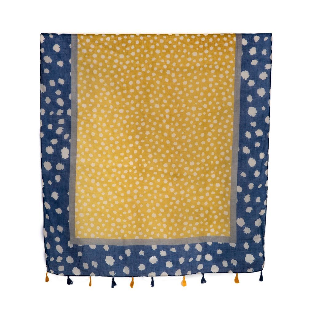 Taylor Hill Multi Polka Dots with Tassels Scarf