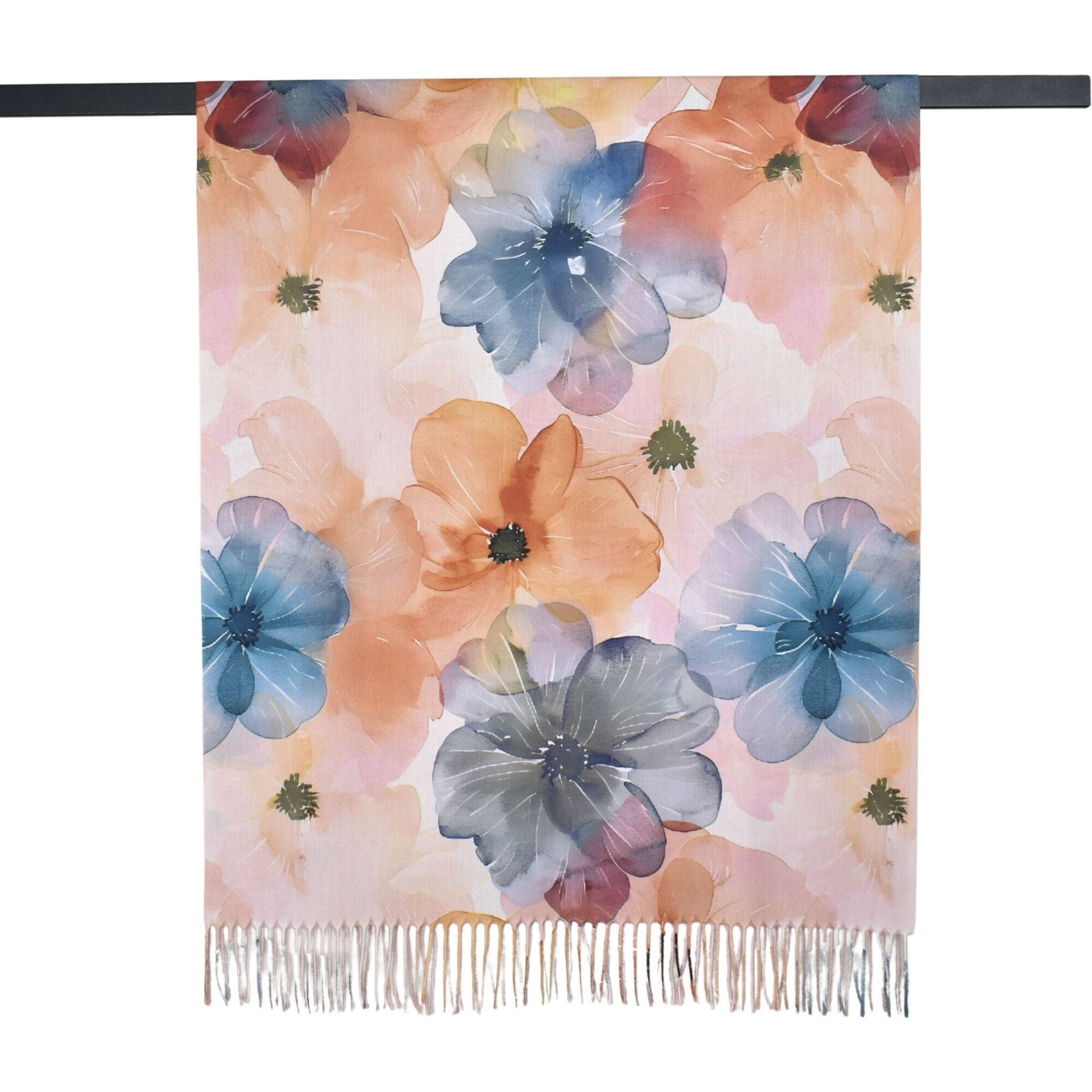 Taylor Hill Watercolour Floral Fringed Scarf