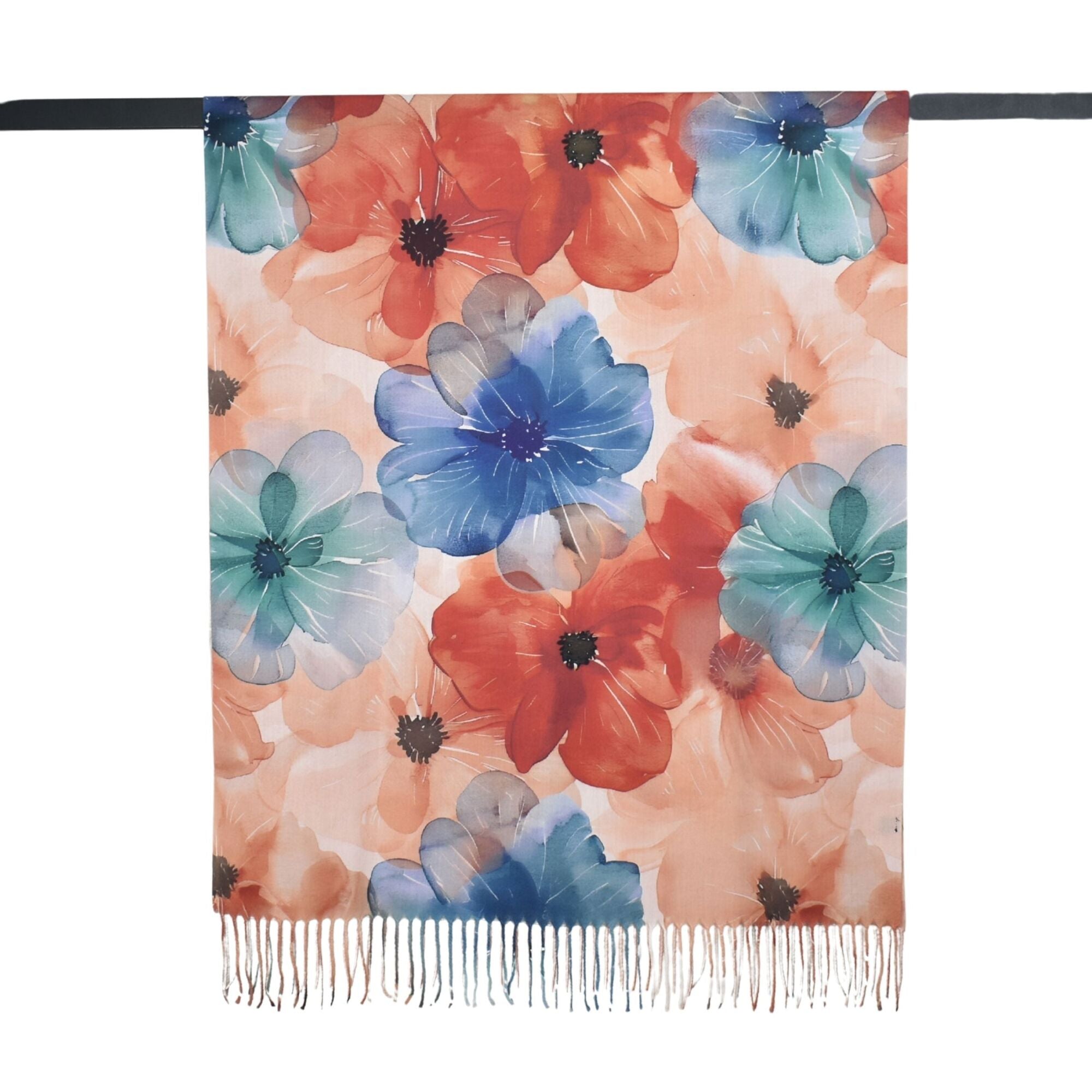 Taylor Hill Watercolour Floral Fringed Scarf