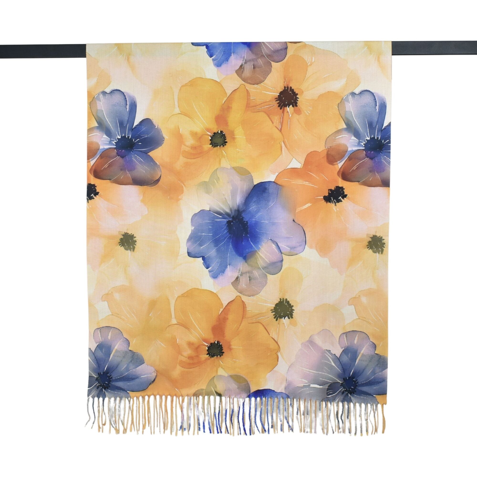Taylor Hill Watercolour Floral Fringed Scarf