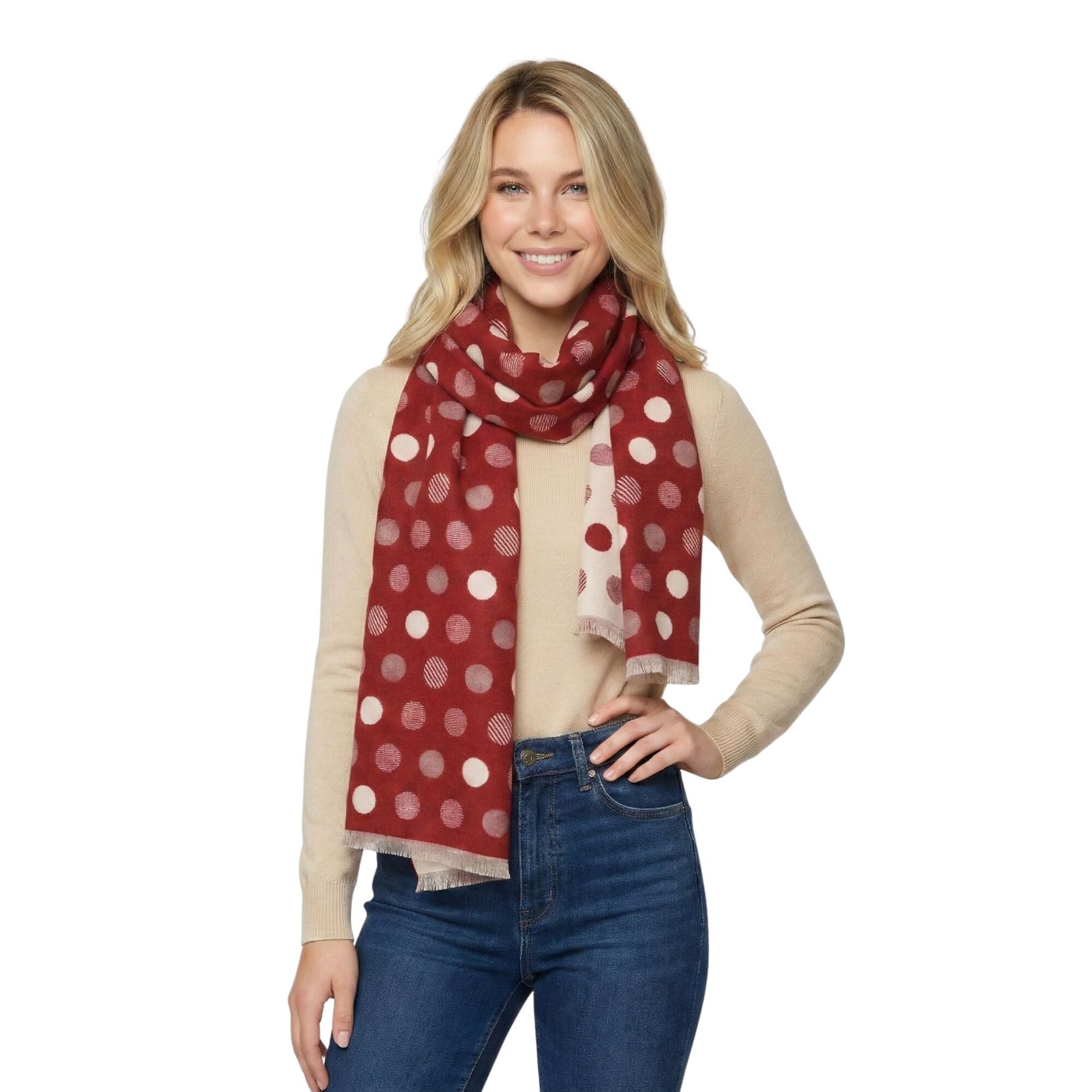 Taylor Hill Reversible Multi Polka Dots Scarf