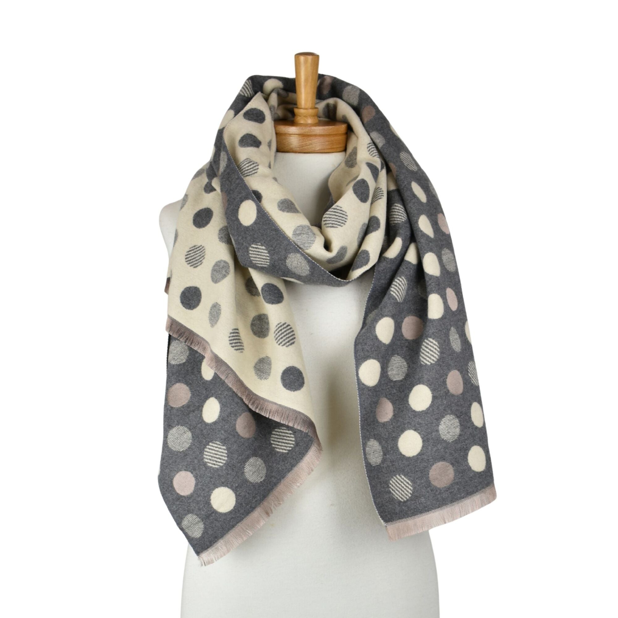 Taylor Hill Reversible Multi Polka Dots Scarf