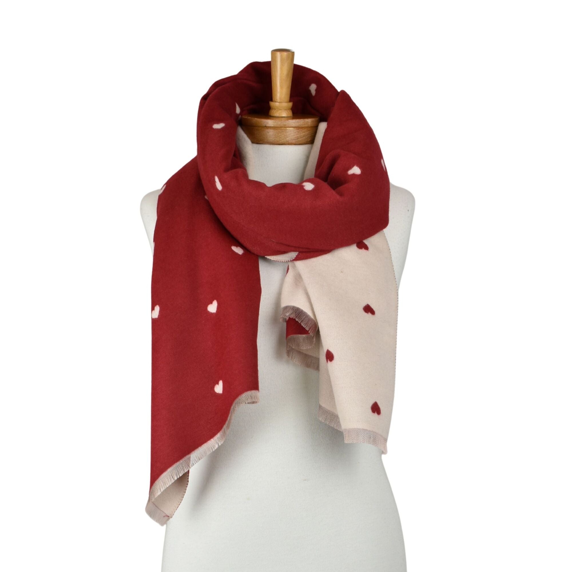 Taylor Hill Reversible Petite Hearts Scarf