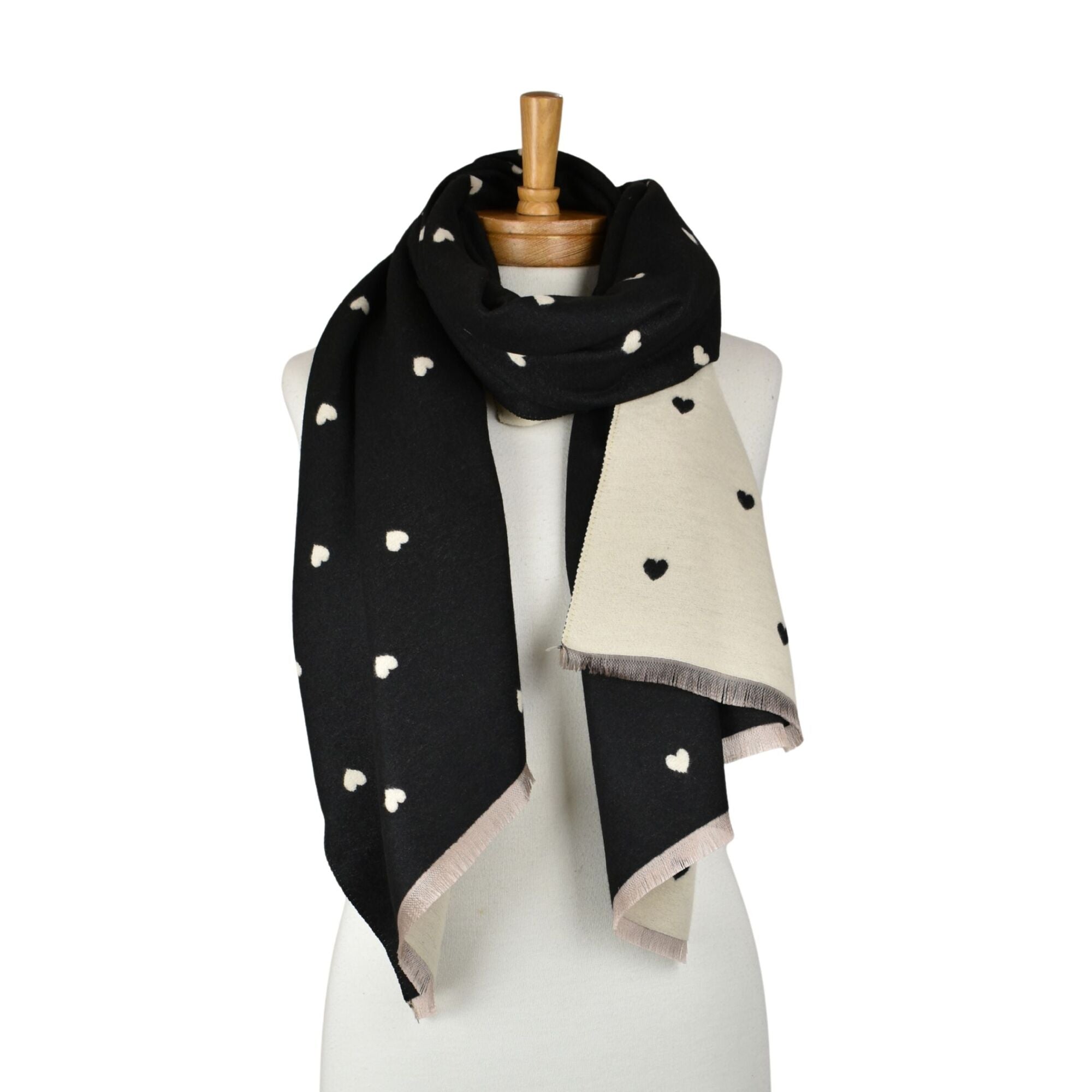 Taylor Hill Reversible Petite Hearts Scarf