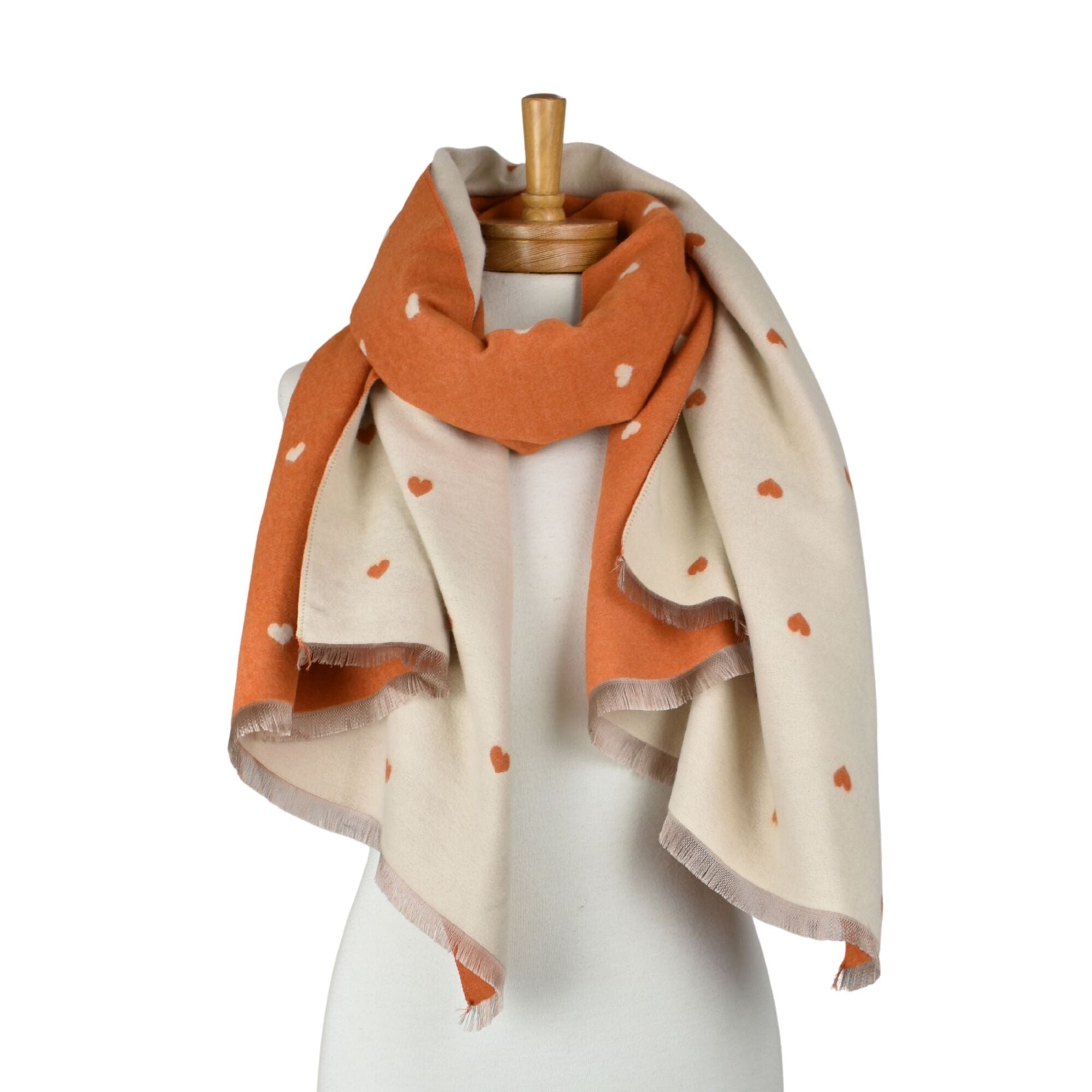 Taylor Hill Reversible Petite Hearts Scarf