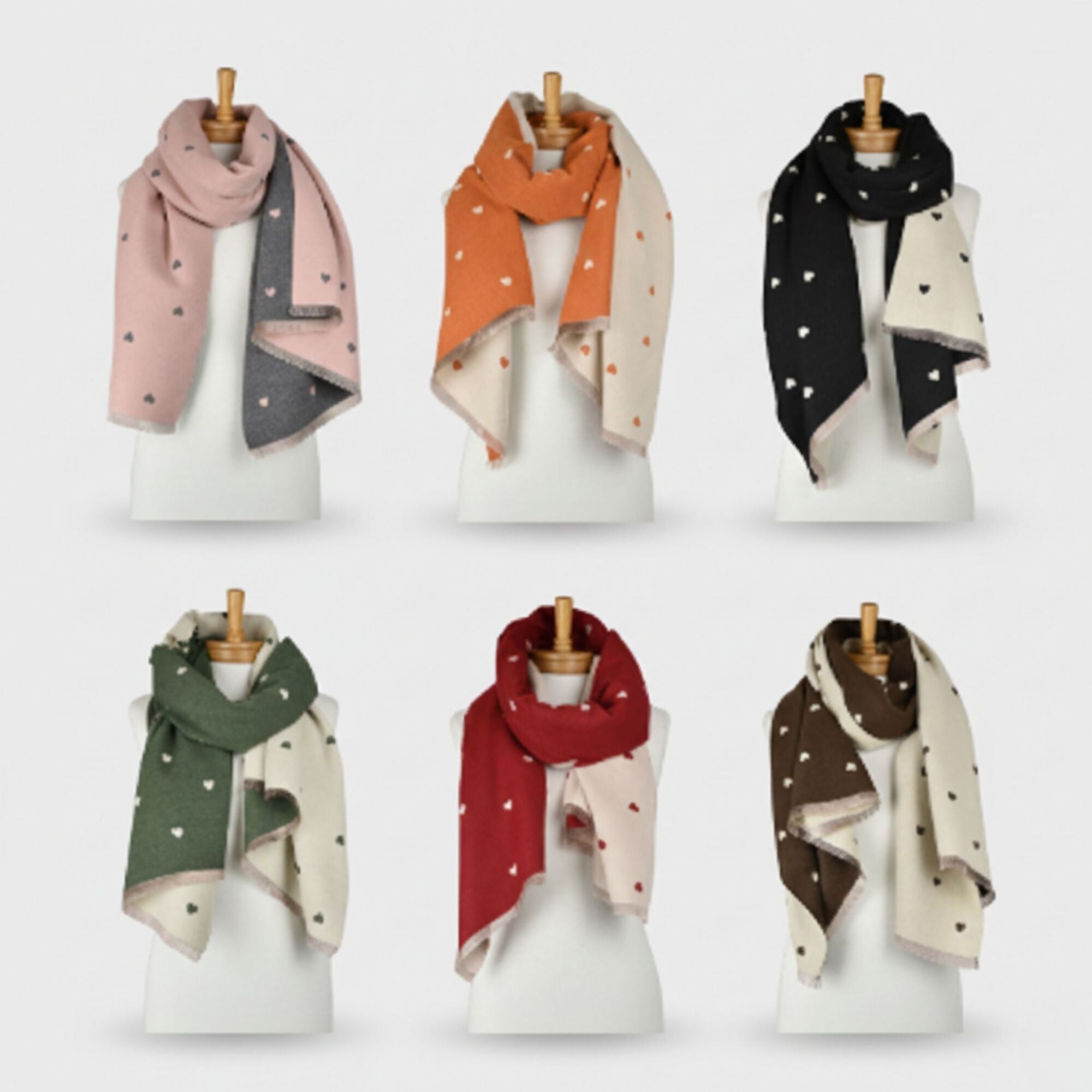 Taylor Hill Reversible Petite Hearts Scarf