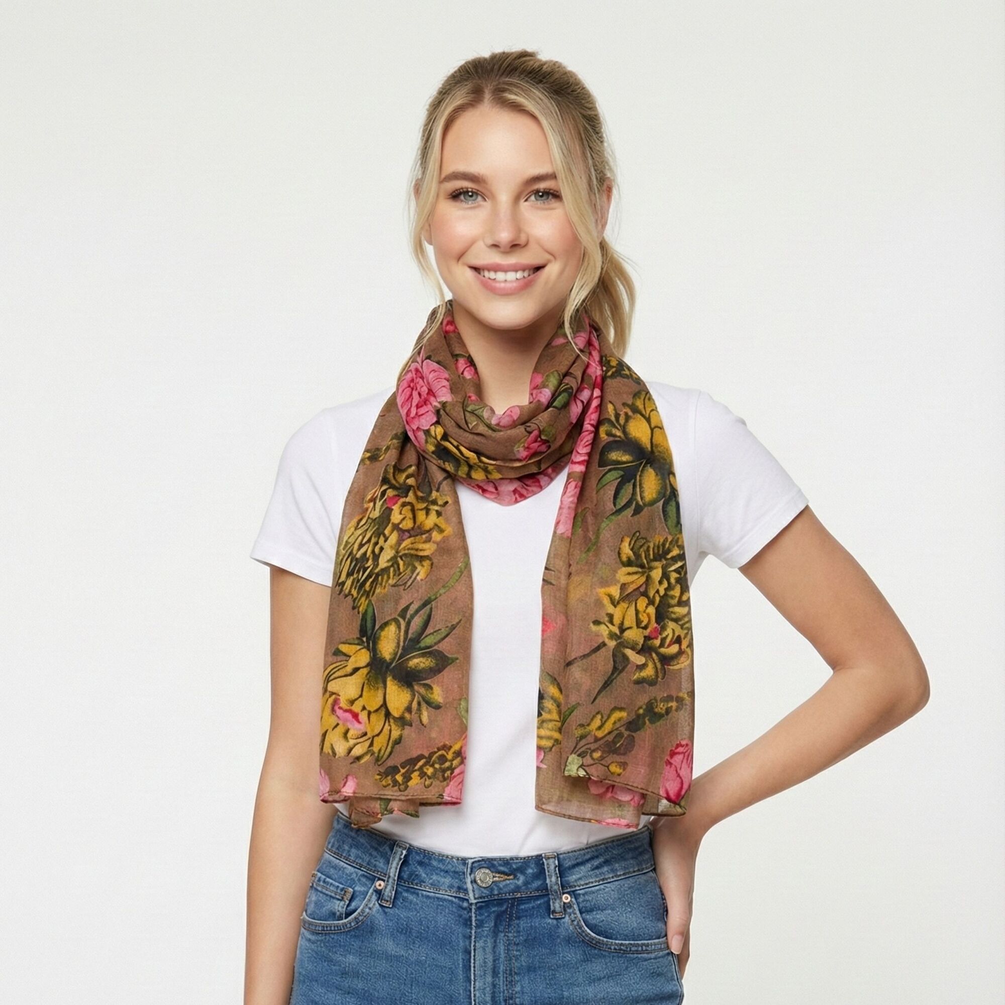 Taylor Hill Peony Rose Garden Scarf