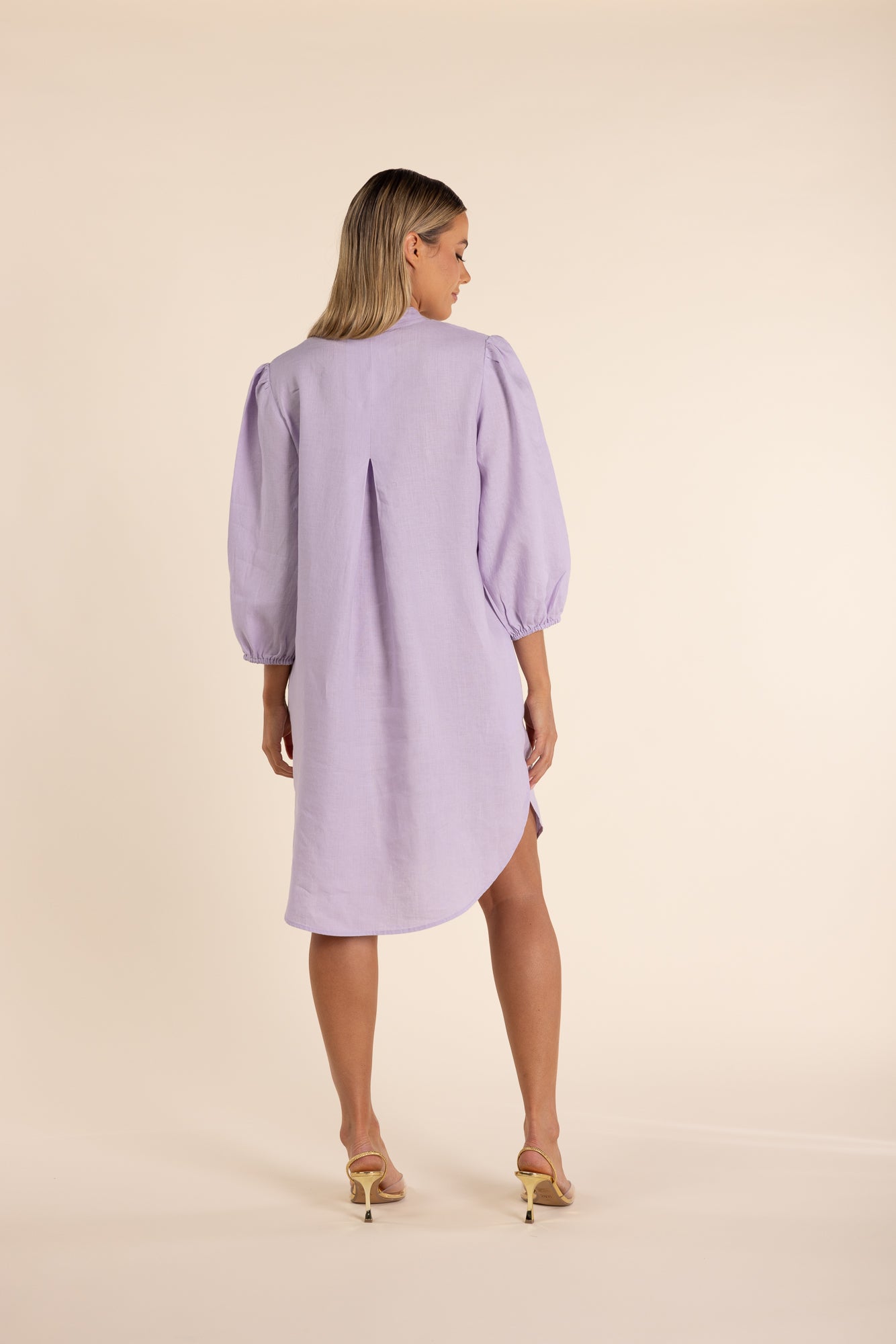 Two T's Linen Shirt Dress - Lilac