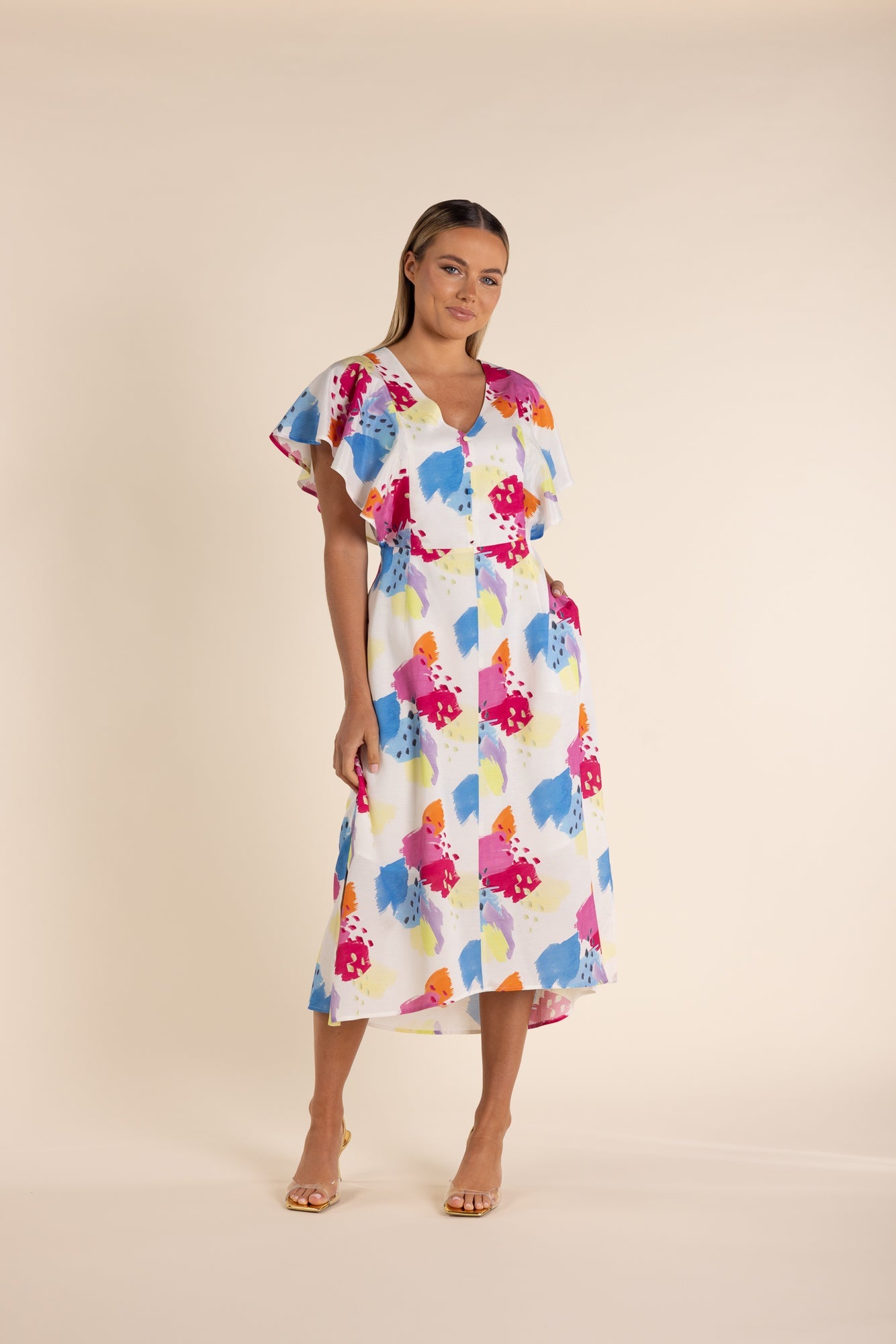 Two T's Art Print Long Line Dress