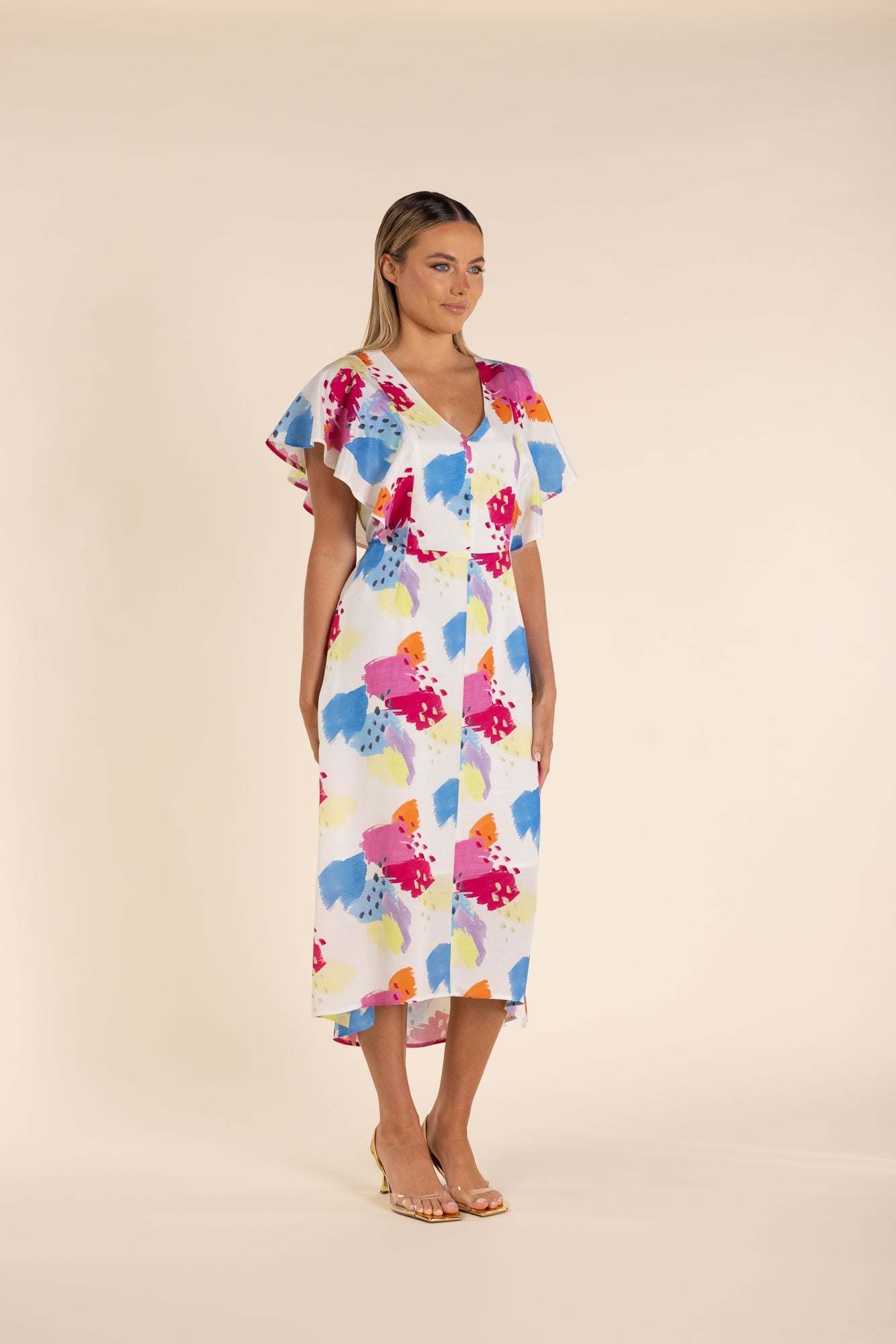 Two T's Art Print Long Line Dress