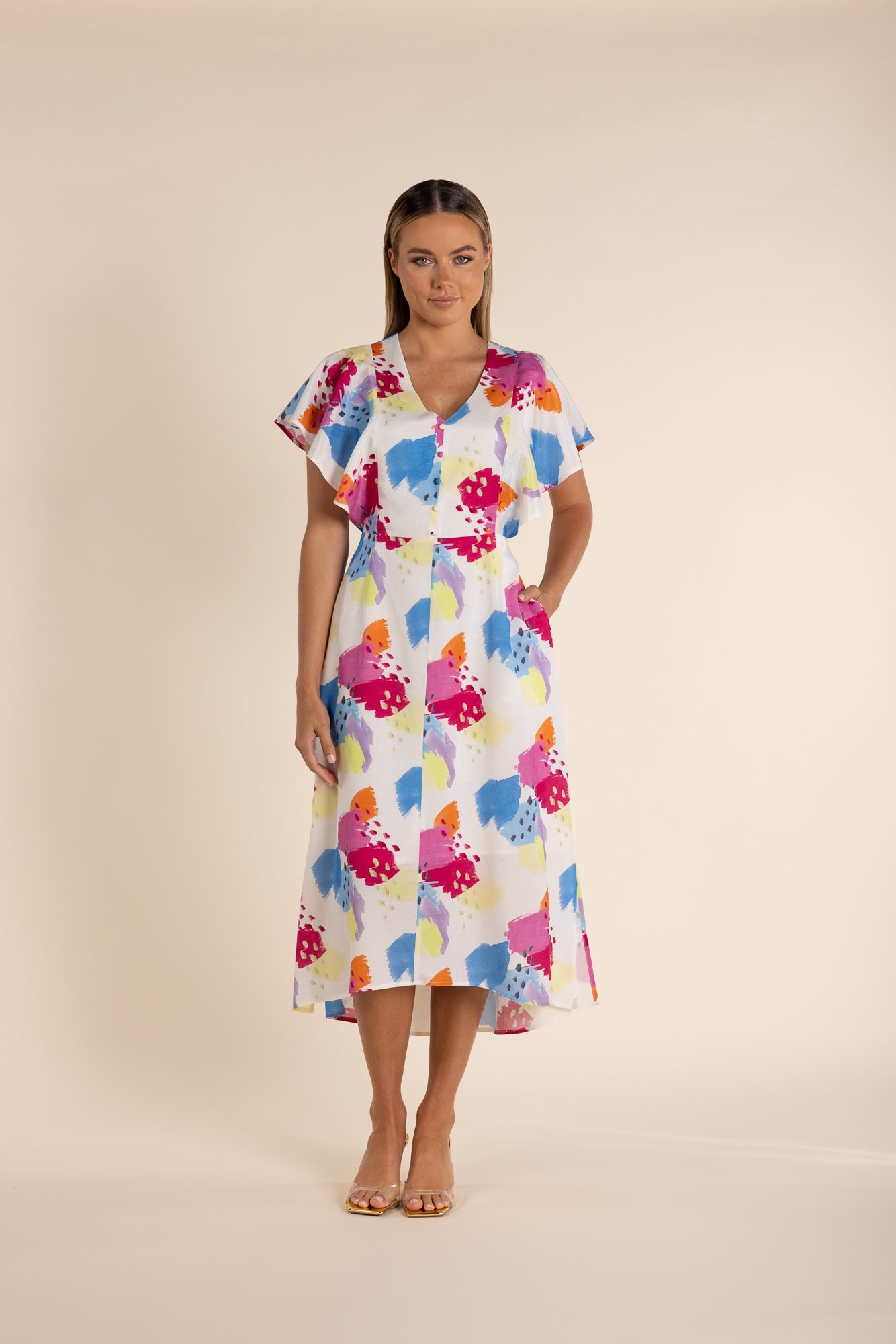 Two T's Art Print Long Line Dress