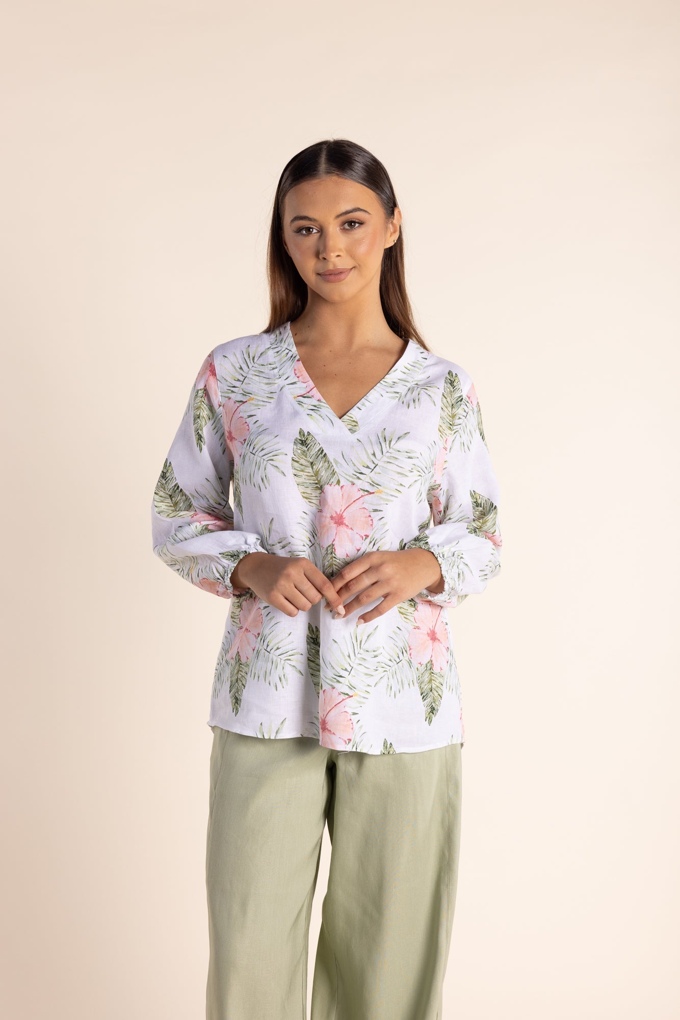 Two T's Tropical Print Top