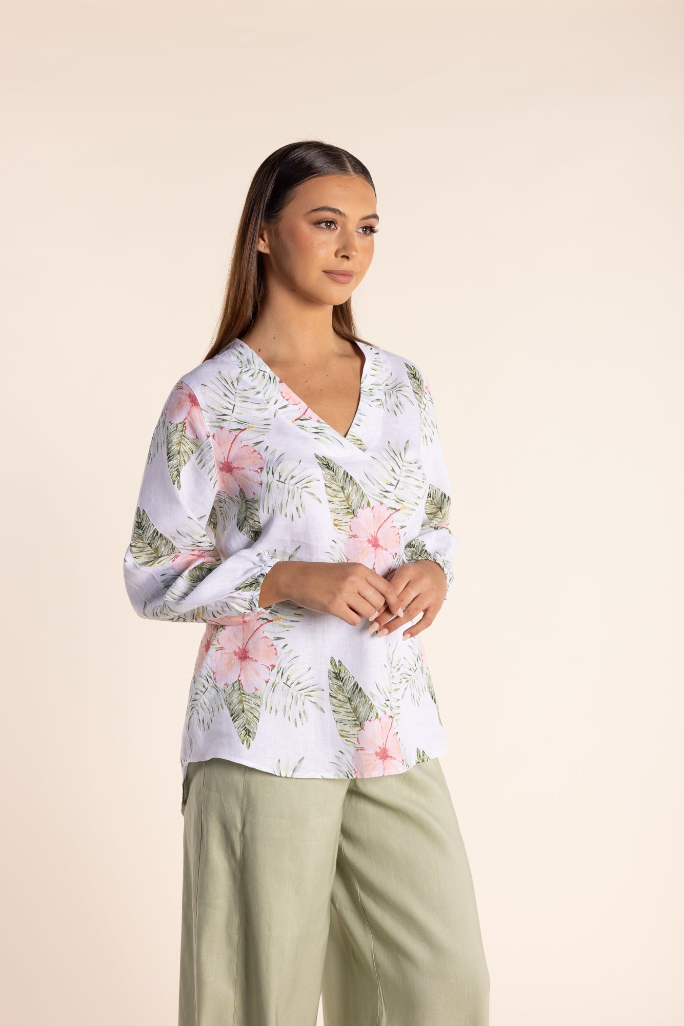 Two T's Tropical Print Top