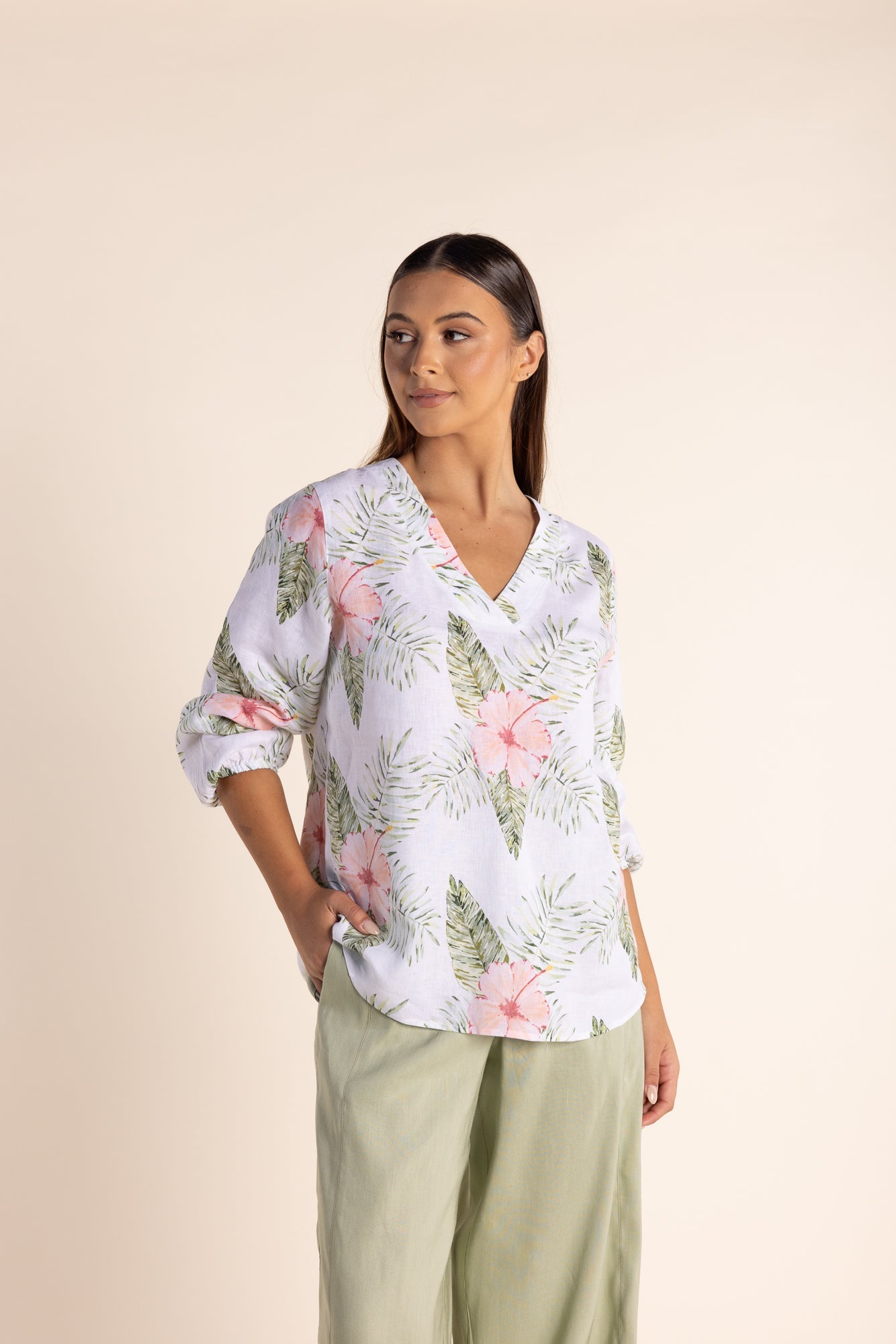 Two T's Tropical Print Top